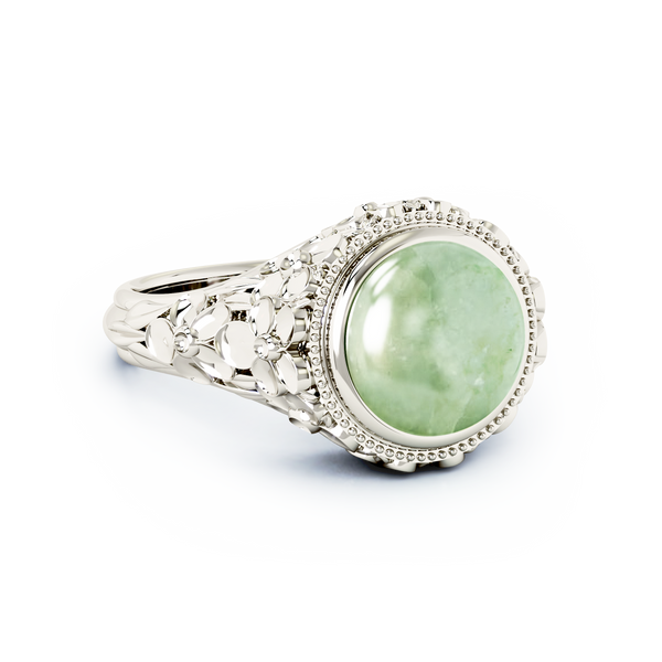 Forget Me Not Cremation Ring - Platinum - Jade
