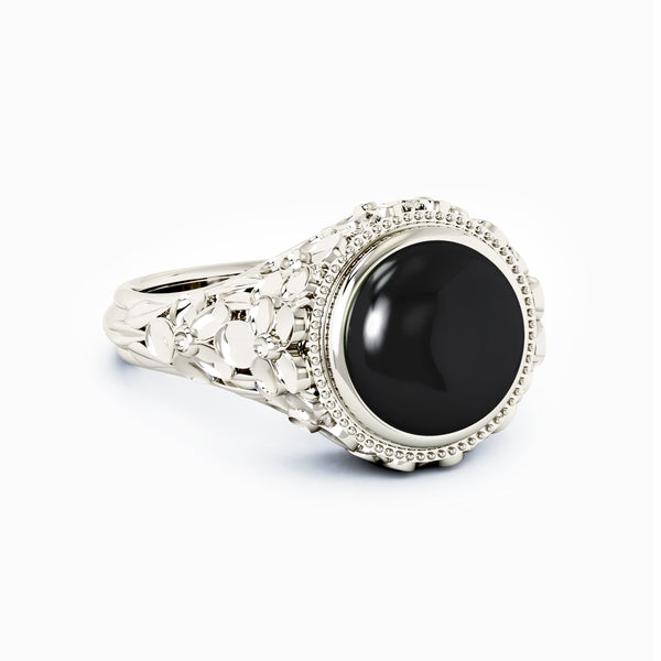 Forget Me Not Cremation Ring - Platinum - Onyx