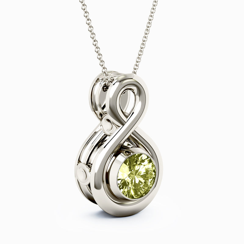 Eternity Medium Cremation Pendant - Platinum - Peridot