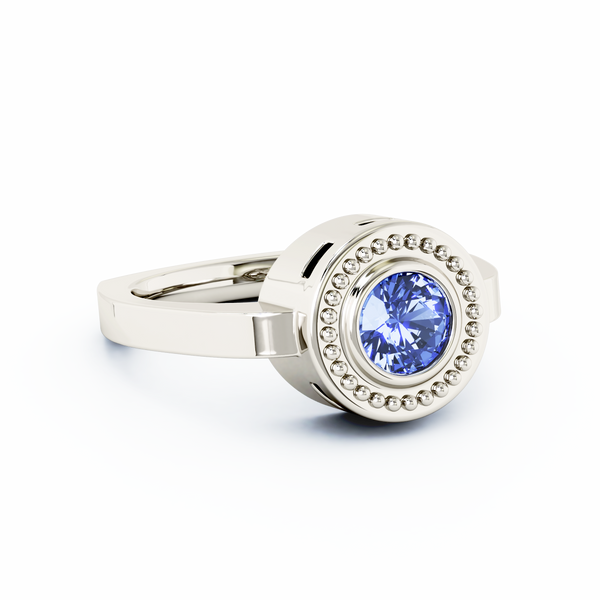 Mystere Solitaire Cremation Ring - Platinum - Tanzanite