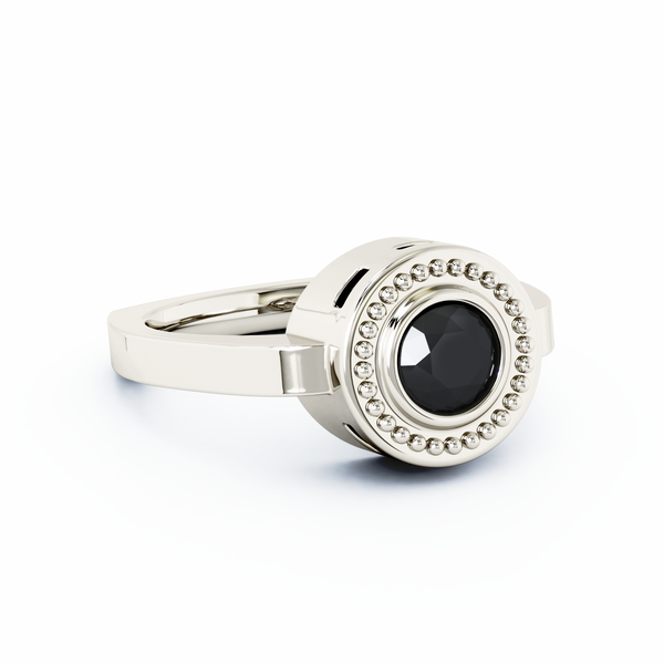 Mystere Solitaire Cremation Ring - Platinum - Onyx