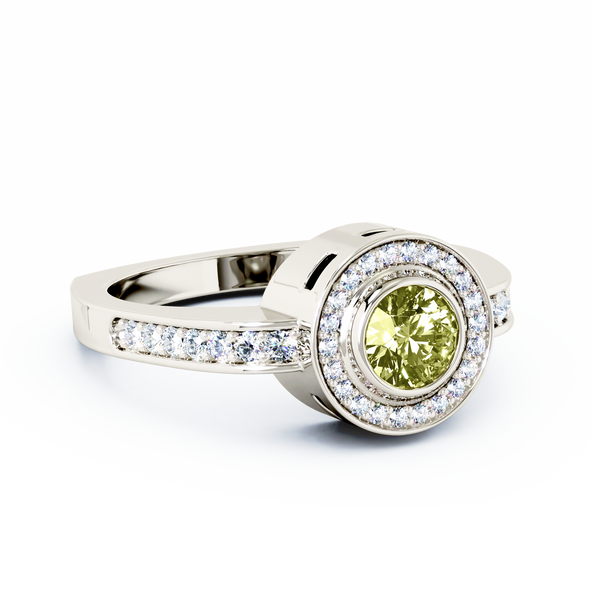 Mystere Sparkling Cremation Ring - Platinum - Peridot