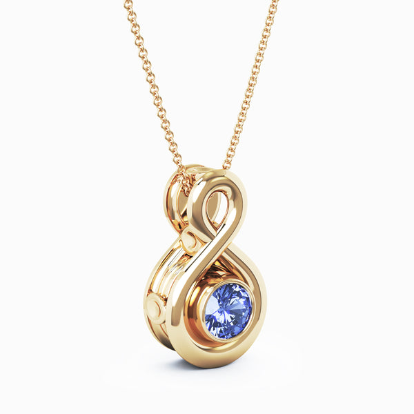 Eternity Small Cremation Pendant - 18K Yellow Gold - Tanzanite