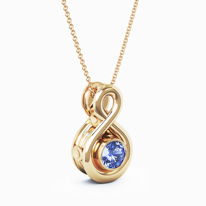 Eternity Small Cremation Pendant - 18K Yellow Gold - Tanzanite