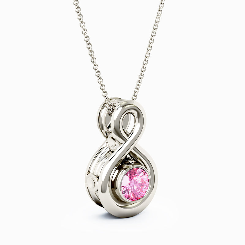 Eternity Small Cremation Pendant - Platinum - Pink Sapphire
