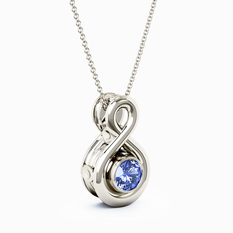 Eternity Small Cremation Pendant - Platinum - Tanzanite
