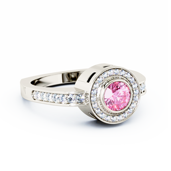 Mystere Sparkling Cremation Ring - Platinum - Pink Sapphire