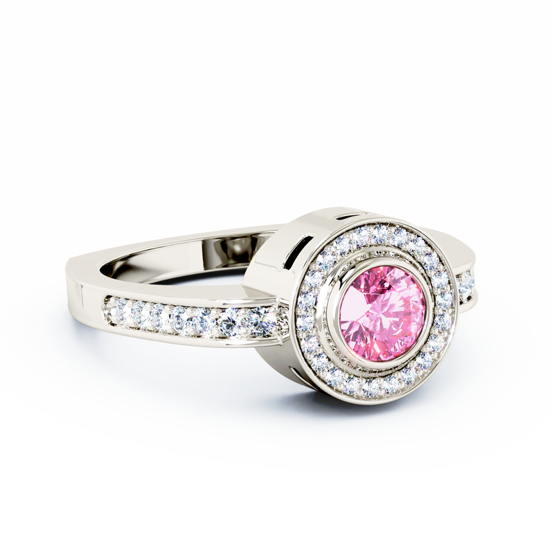 Mystere Sparkling Cremation Ring - Platinum - Pink Sapphire