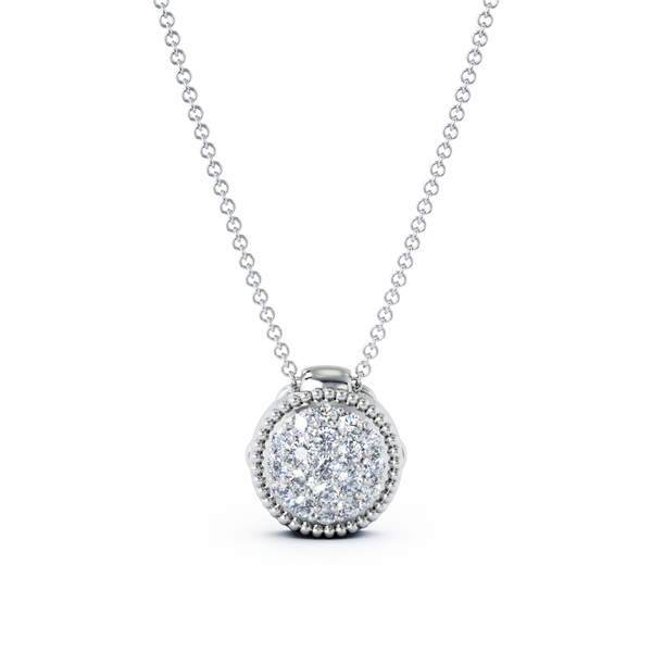Premium diamond memorial cremation pendant for ashes in gold - sealed urn