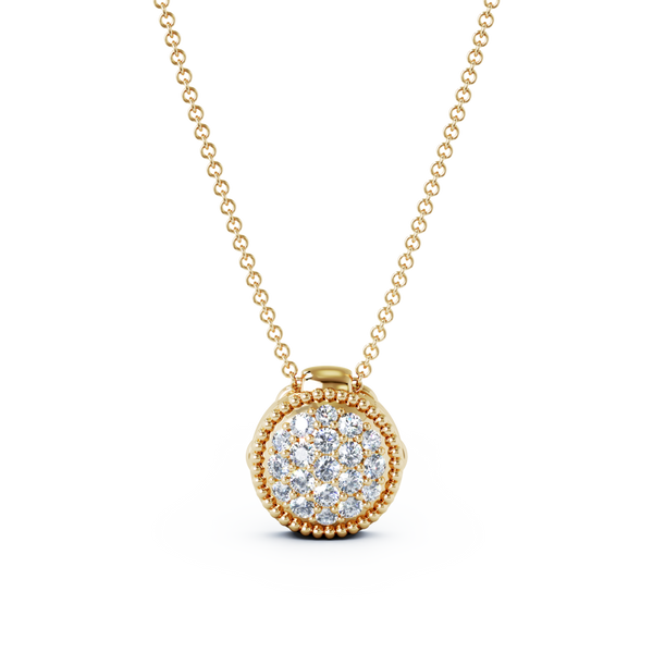 Premium diamond memorial cremation pendant for ashes in gold - sealed urn