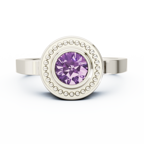 Mystere Solitaire Cremation Ring - Platinum - Amethyst