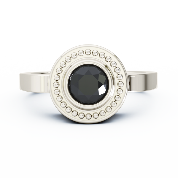 Mystere Solitaire Cremation Ring - Platinum - Onyx