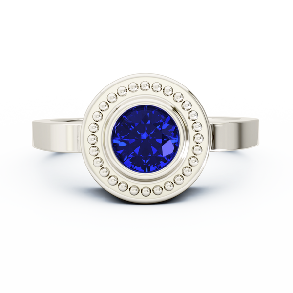 Mystere Solitaire Cremation Ring - Platinum - Blue Sapphire