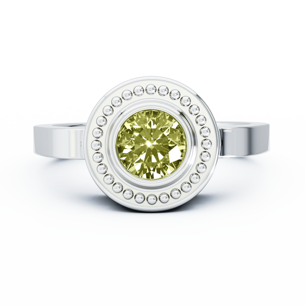 Mystere Solitaire Cremation Ring, White Gold | Lee Alexander & Co