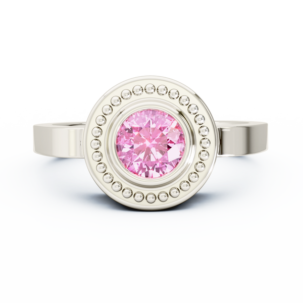 Mystere Solitaire Cremation Ring - Platinum - Pink Sapphire