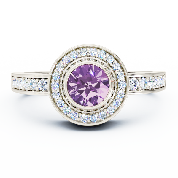 Mystere Sparkling Cremation Ring - Platinum - Amethyst