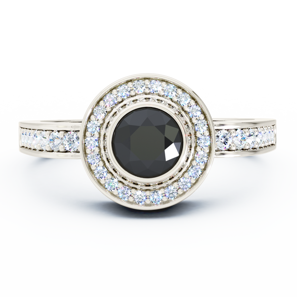 Mystere Sparkling Cremation Ring - Platinum - Onyx