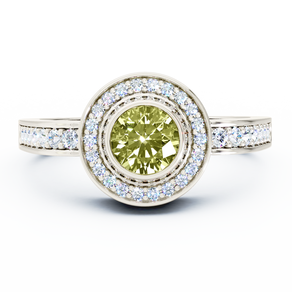 Mystere Sparkling Cremation Ring - Platinum - Peridot