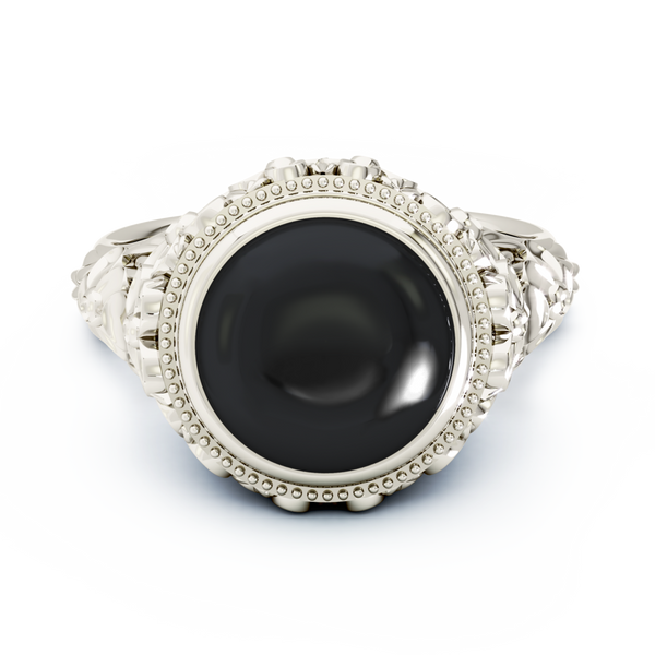 Forget Me Not Cremation Ring - Platinum - Onyx