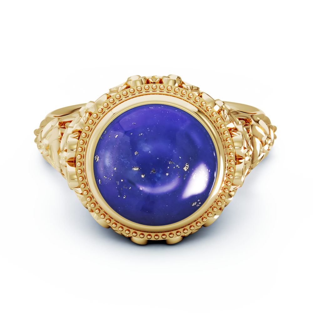 Forget Me Not Cremation Ring, 18K Yellow Gold, Lapis | Lee