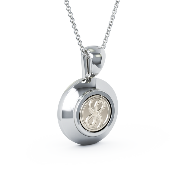 Halo Personalized Cremation Pendant - 18K White Gold - Classic Top
