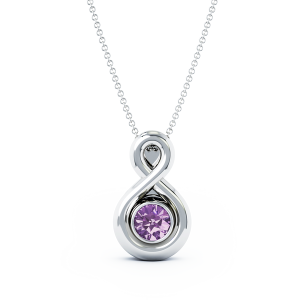 Eternity Small Cremation Pendant - 18K White Gold - Amethyst