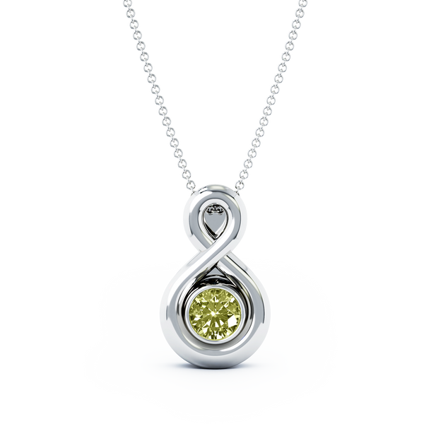 Eternity Small Cremation Pendant - 18K White Gold - Peridot