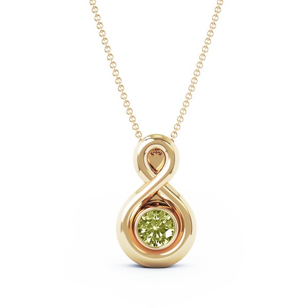 Eternity Small Cremation Pendant - 18K Yellow Gold - Peridot